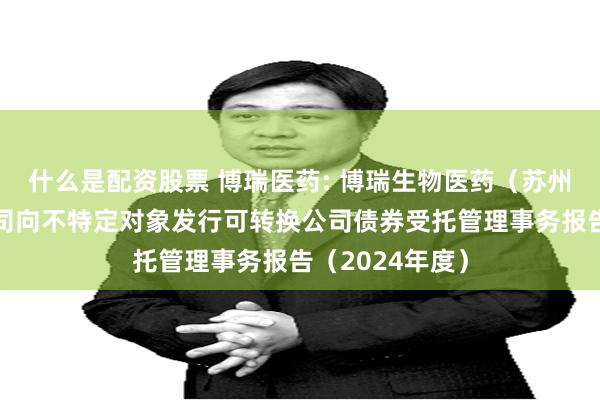 什么是配资股票 博瑞医药: 博瑞生物医药(苏州)股份有限公司向不特定对象发行可转换公司债券受托管理事务报告(2024年度)