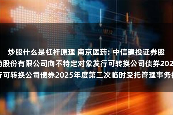 炒股什么是杠杆原理 南京医药: 中信建投证券股份有限公司关于南京医药股份有限公司向不特定对象发行可转换公司债券2025年度第二次临时受托管理事务报告