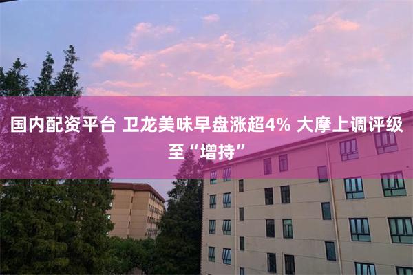 国内配资平台 卫龙美味早盘涨超4% 大摩上调评级至“增持”