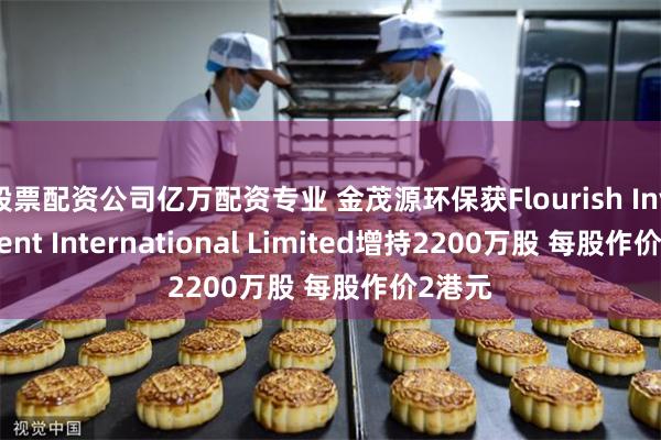 股票配资公司亿万配资专业 金茂源环保获Flourish Investment International Limited增持2200万股 每股作价2港元