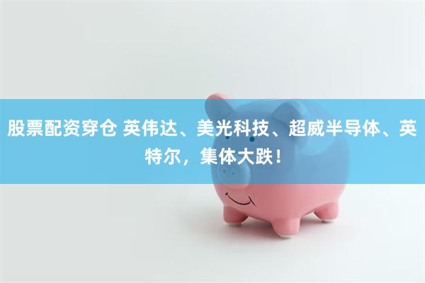 股票配资穿仓 英伟达、美光科技、超威半导体、英特尔，集体大跌！