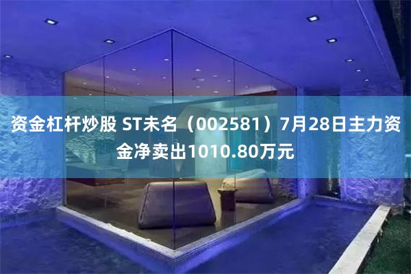 资金杠杆炒股 ST未名（002581）7月28日主力资金净卖出1010.80万元