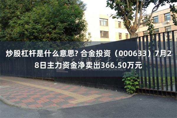 炒股杠杆是什么意思? 合金投资（000633）7月28日主力资金净卖出366.50万元